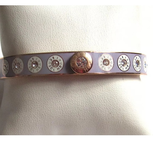 Henri Bendel Rare Rivet Enameled Swarovski Bangle - Picture 3 of 11